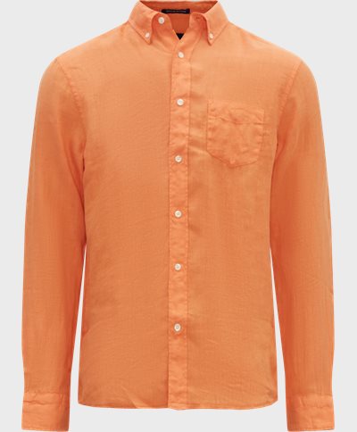 Gant Shirts REG UT GMNT DYED LINEN SHIRT 3230102 Orange